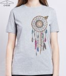 تیشرت دخترانه ملانژ با طرح Dreamcatcher