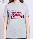 تیشرت دخترانه ملانژ طرح Addict