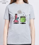 تیشرت دخترانه ملانژ طرح Chemistry