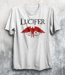 تیشرت سفید طرح Lucifer لوسیفر